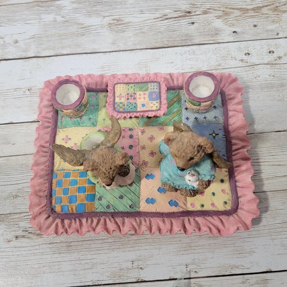 1996 Youngins Teddy Bear Picnic Miniatures Set 6pc Ceramic Ceramic Pastel Colors - Picture 11 of 11